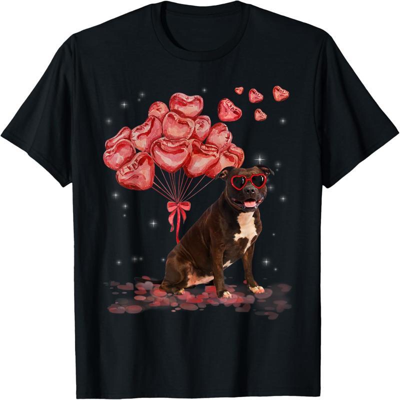 Funny Bulldog Hearts Valentine's Day Dog Mom and Dad Gift T-Shirt
