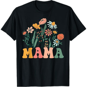 New Mom Wildflower First Birthday and Baby Shower T-Shirt