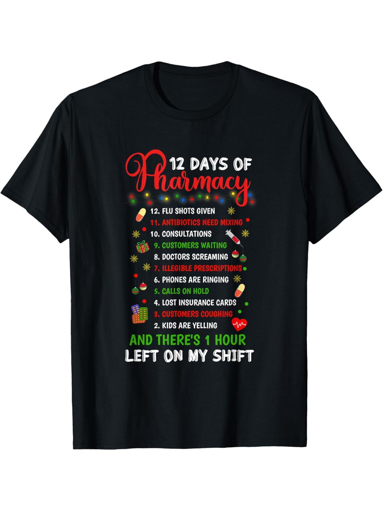 12 Days of Pharmacy Fun Christmas Apothecary Technology Christmas T-Shirt