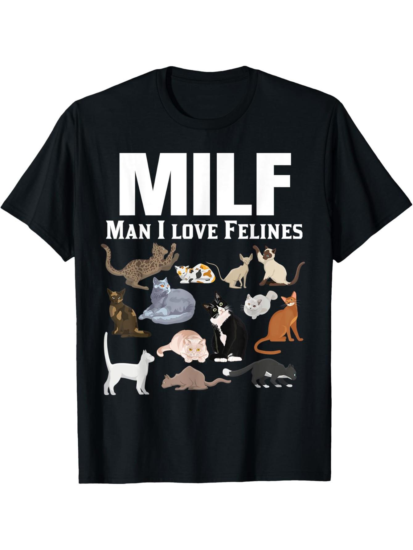 Mature man I love felines funny cat mom dad kitten owner men t-shirt