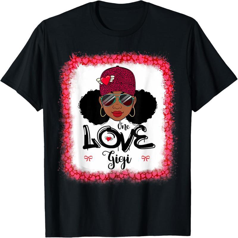 One Love Gigi Black Mom African American Women Valentine's Day T-Shirt