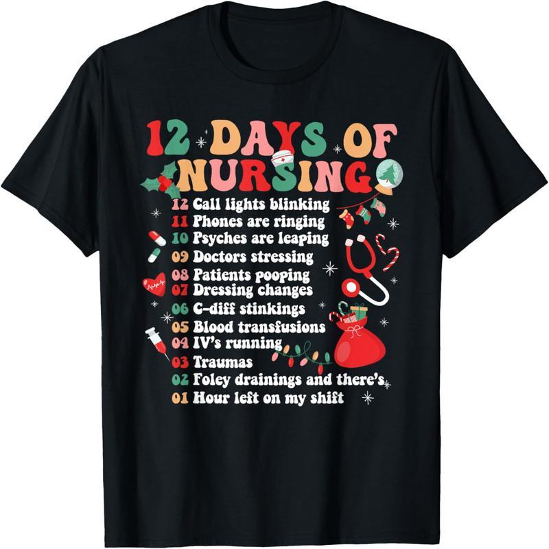 12 Days Nursing Nurse Christmas Merry Christmas Ornaments T-Shirt