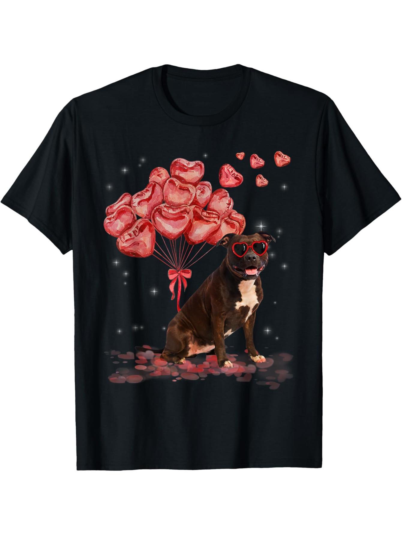 Funny Bulldog Hearts Valentine's Day Dog Mom and Dad Gift T-Shirt
