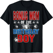 Birthday boy mom costume spider web birthday t-shirt giveaway