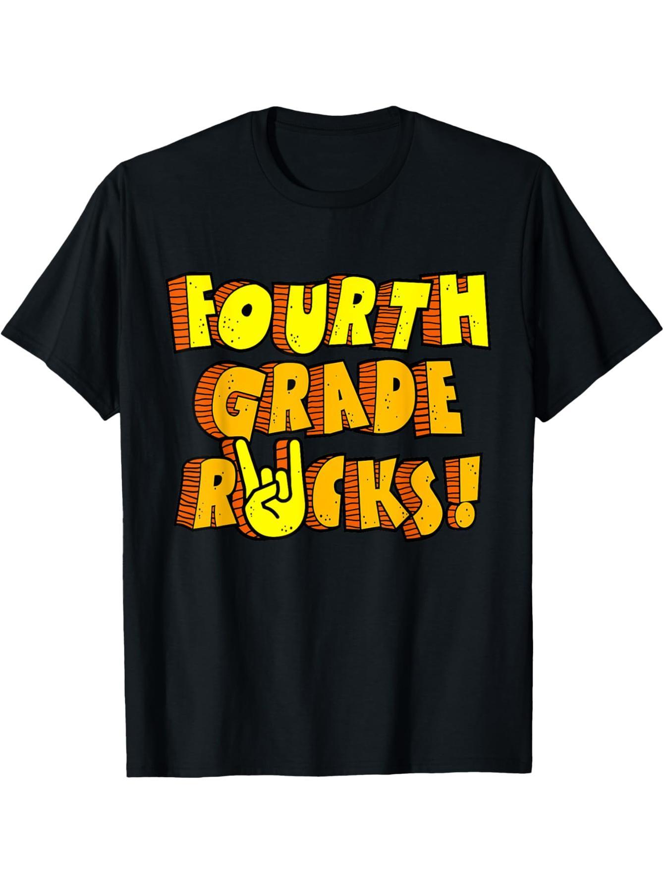 4th Grade Rock Vintage Shirt Team 4th Grade Teacher Boy, Girl T-Shirt