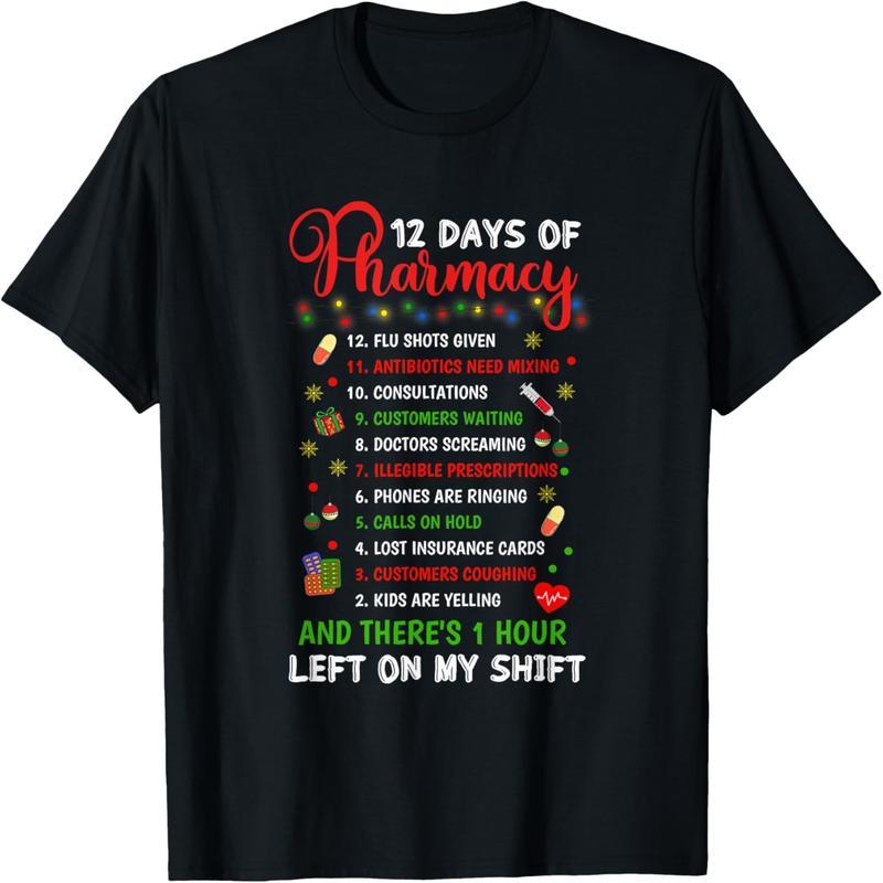 12 Days of Pharmacy Fun Christmas Apothecary Technology Christmas T-Shirt